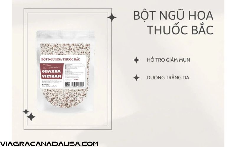 Bột Ngũ Hoa thuốc Bắc đắp mặt nguyên chất giúp giảm mụn